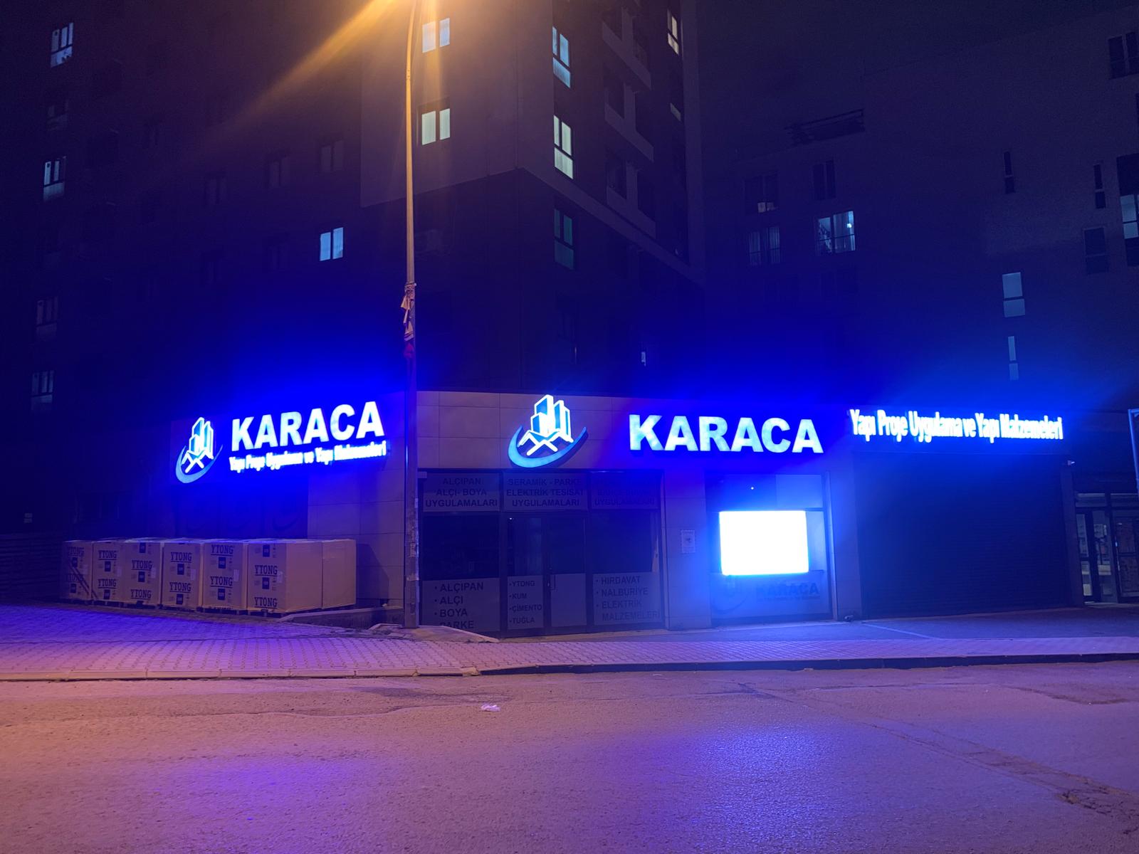 Karaca Yapı Dekorasyon mağaza cephesi ve tabela
